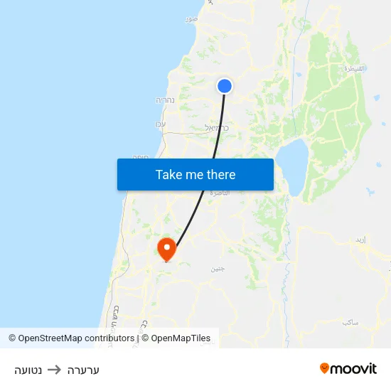 נטועה to ערערה map