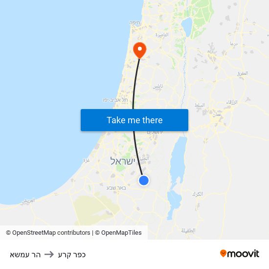 הר עמשא to כפר קרע map