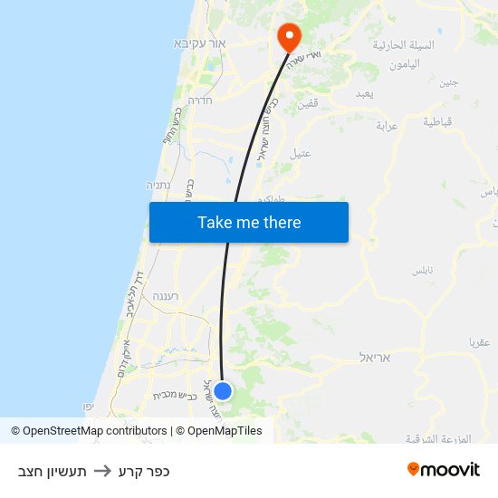 תעשיון חצב to כפר קרע map