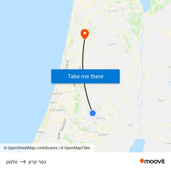 טלמון to כפר קרע map