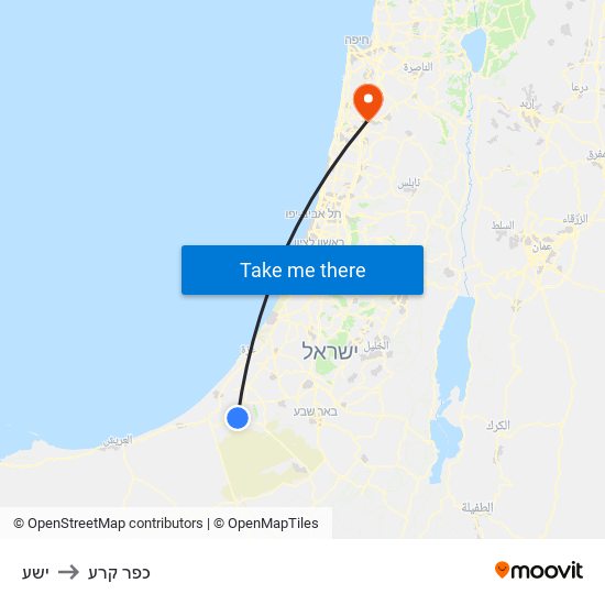 ישע to כפר קרע map