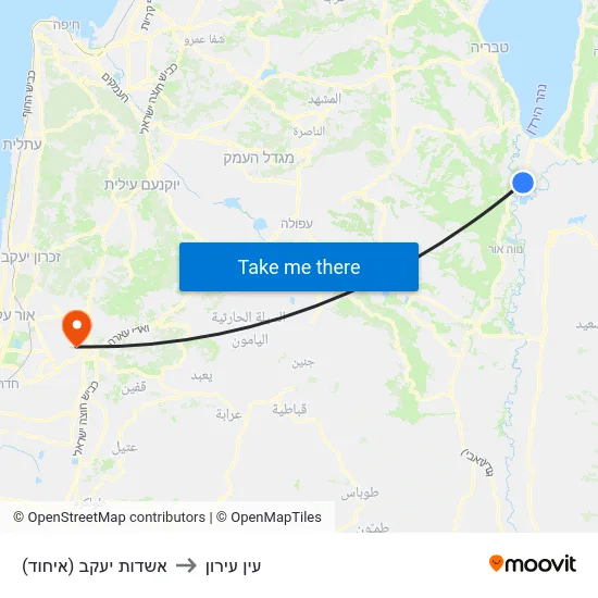 אשדות יעקב (איחוד) to עין עירון map