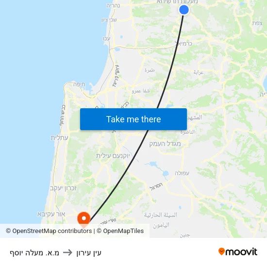 מ.א. מעלה יוסף to עין עירון map