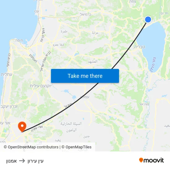 אמנון to עין עירון map