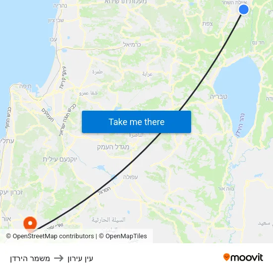 משמר הירדן to עין עירון map
