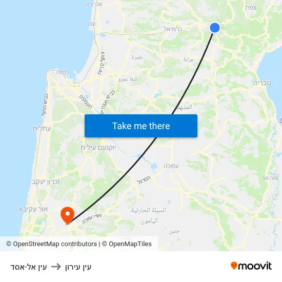 עין אל-אסד to עין עירון map
