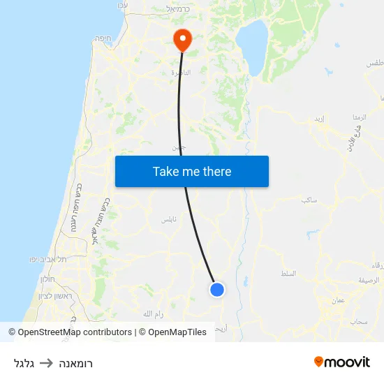 גלגל to רומאנה map