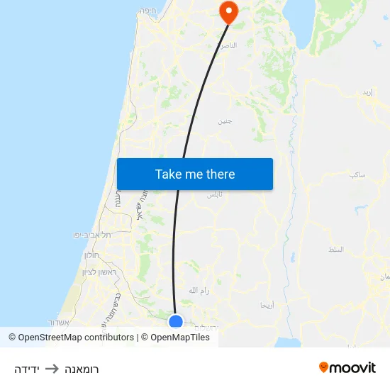 ידידה to רומאנה map