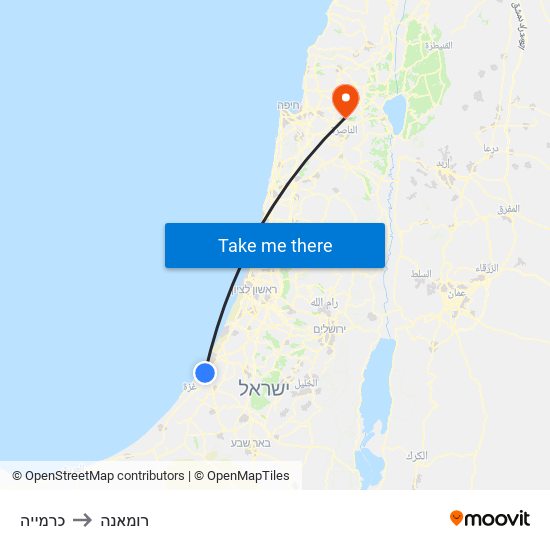 כרמייה to רומאנה map