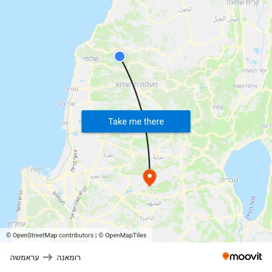 עראמשה to רומאנה map
