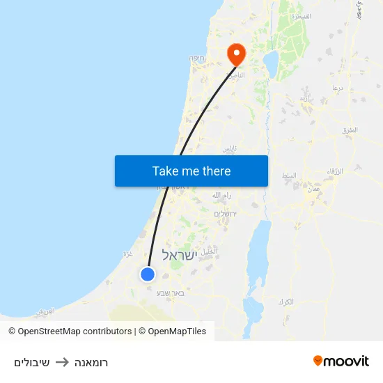 שיבולים to רומאנה map