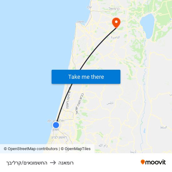 החשמונאים/קרליבך to רומאנה map