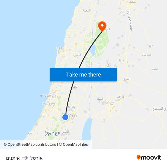 איתנים to אורטל map