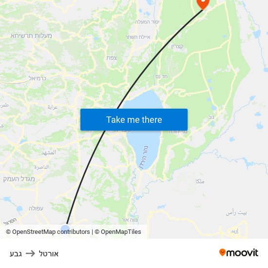 גבע to אורטל map