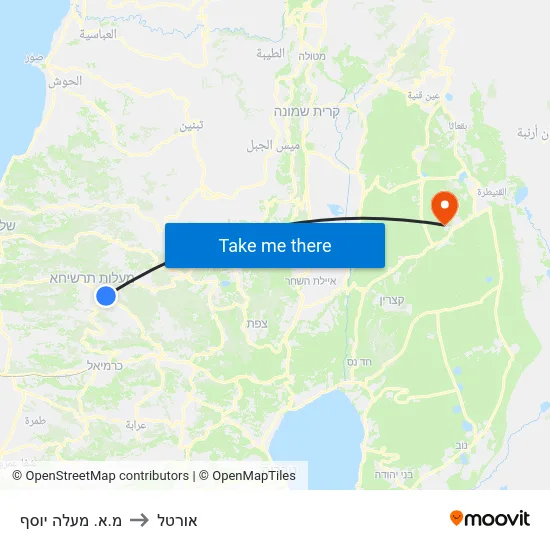 מ.א. מעלה יוסף to אורטל map