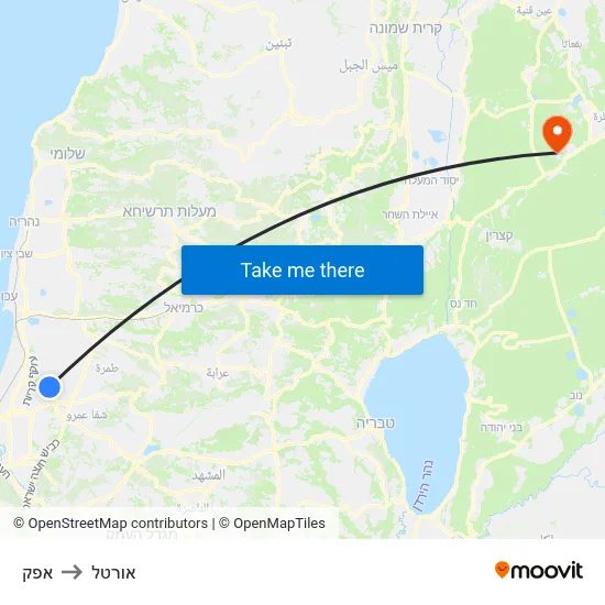 אפק to אורטל map