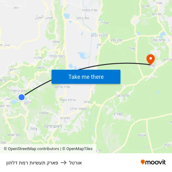 פארק תעשיות רמת דלתון to אורטל map