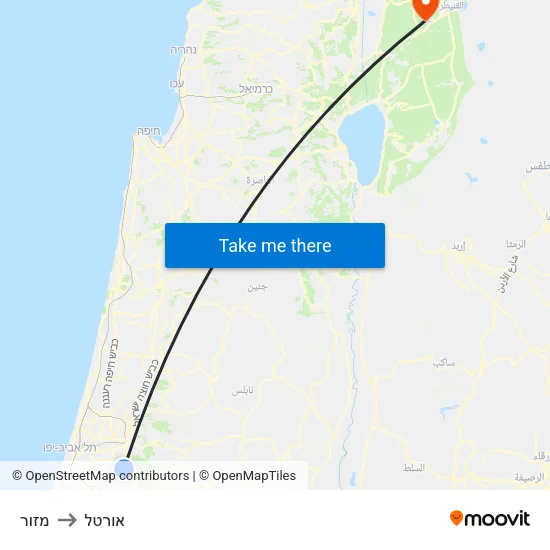 מזור to אורטל map