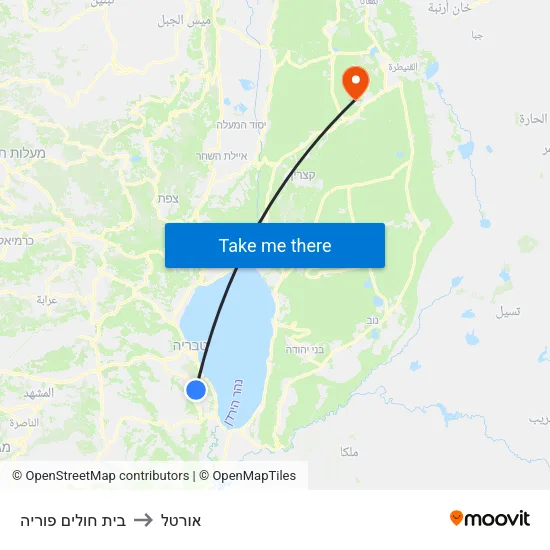 בית חולים פוריה to אורטל map