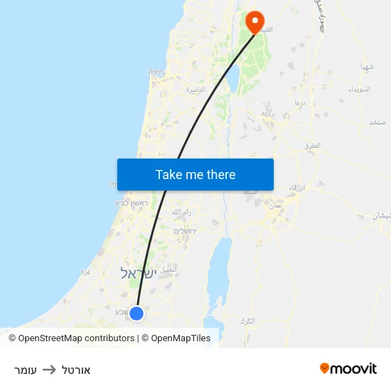 עומר to אורטל map