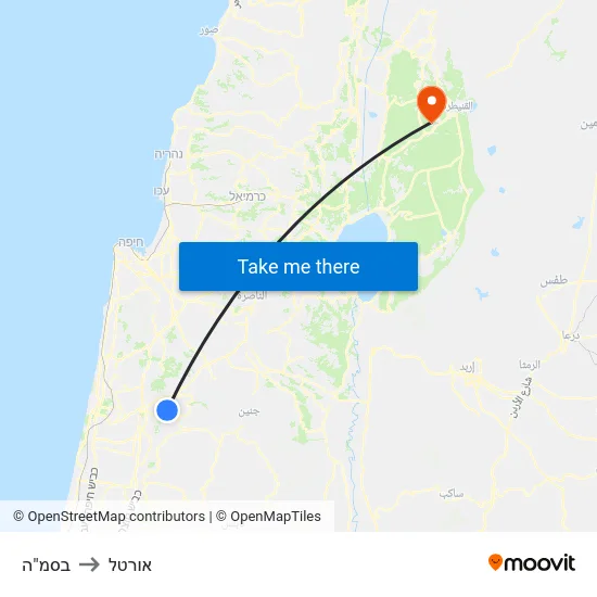 בסמ"ה to אורטל map