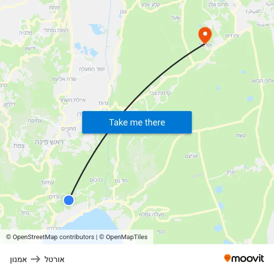 אמנון to אורטל map