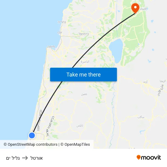 גליל ים to אורטל map