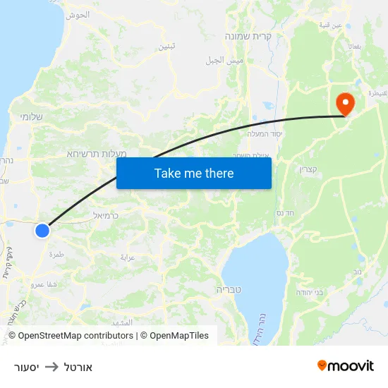 יסעור to אורטל map