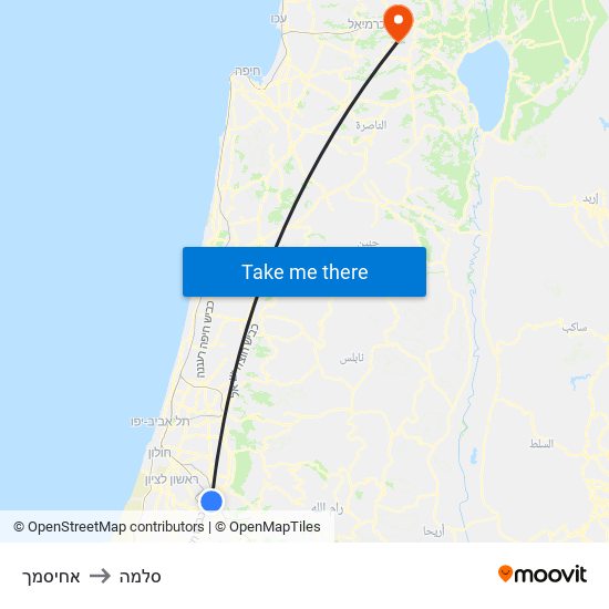 אחיסמך to סלמה map