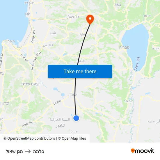 מגן שאול to סלמה map