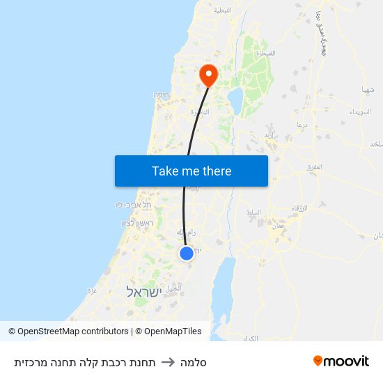 תחנת רכבת קלה תחנה מרכזית to סלמה map