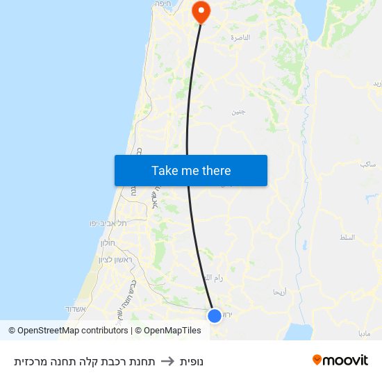 תחנת רכבת קלה תחנה מרכזית to נופית map