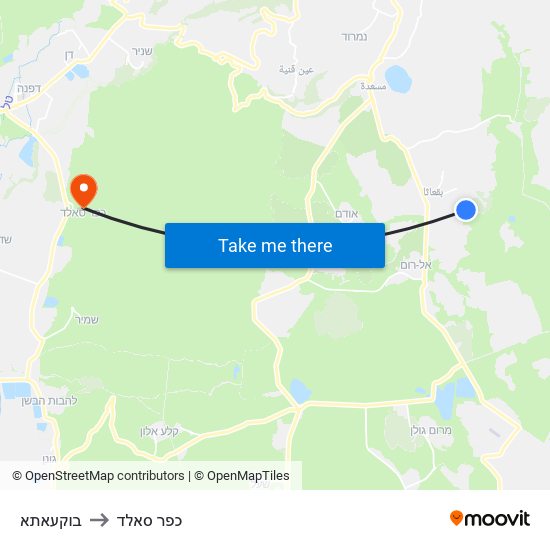 בוקעאתא to כפר סאלד map