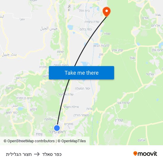 חצור הגלילית to כפר סאלד map