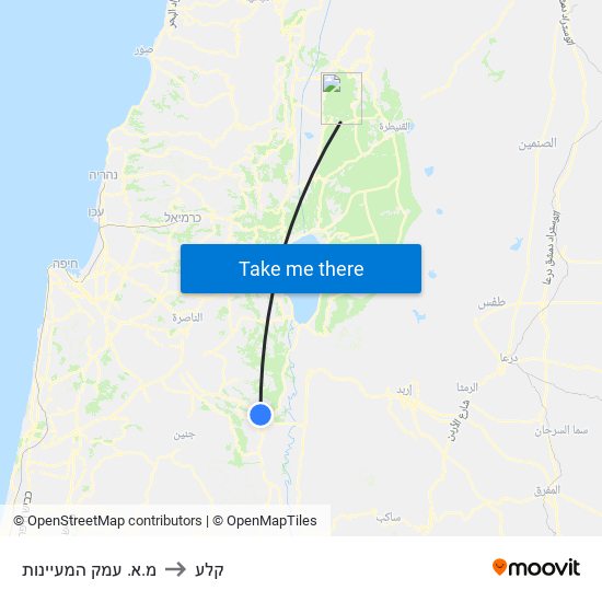 מ.א. עמק המעיינות to קלע map