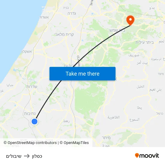 שיבולים to כסלון map