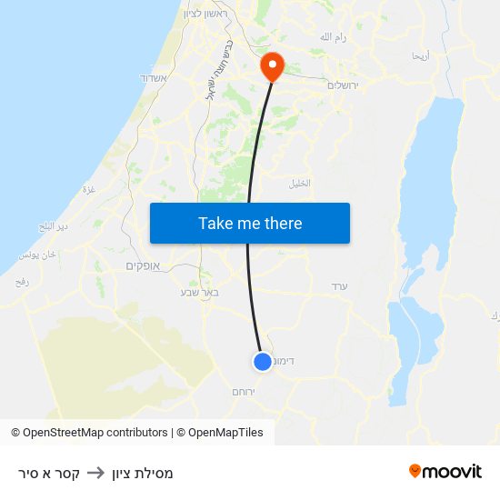 קסר א סיר to מסילת ציון map