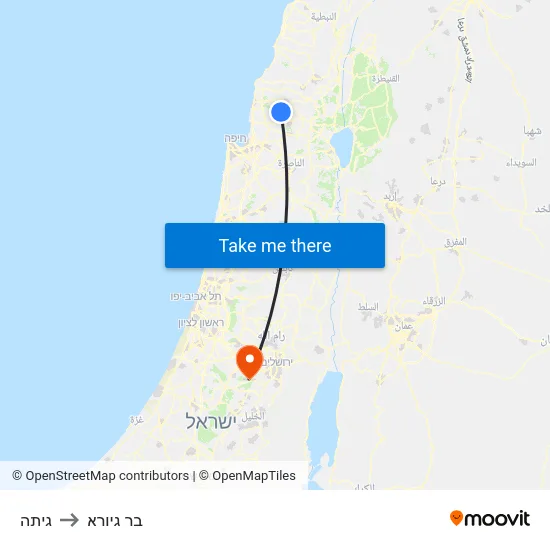 גיתה to בר גיורא map