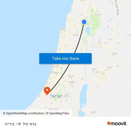 בירייה to ברור חיל map