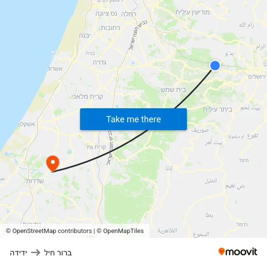 ידידה to ברור חיל map