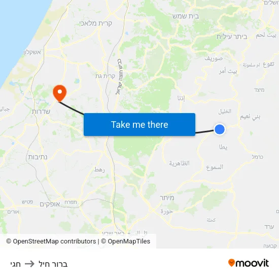 חגי to ברור חיל map
