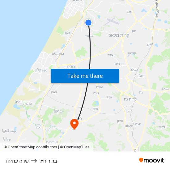 שדה עוזיהו to ברור חיל map