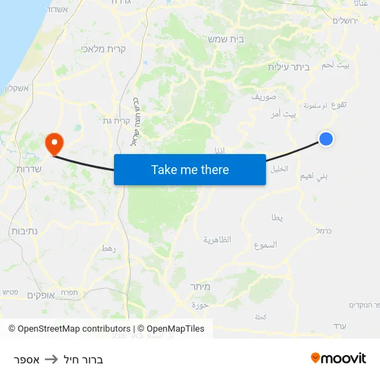 אספר to ברור חיל map