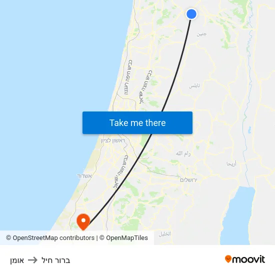 אומן to ברור חיל map
