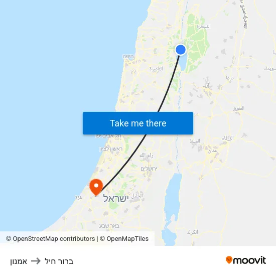 אמנון to ברור חיל map