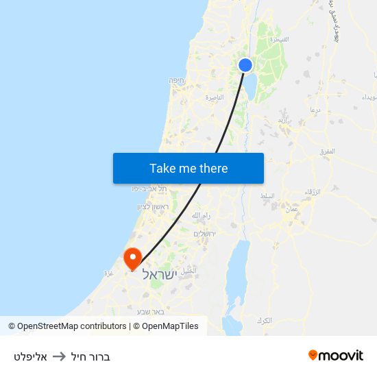 אליפלט to ברור חיל map