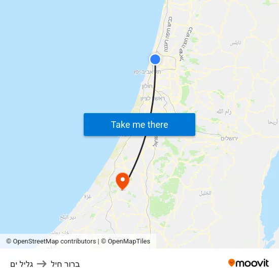 גליל ים to ברור חיל map