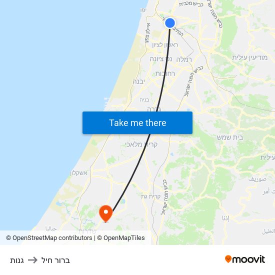 גנות to ברור חיל map