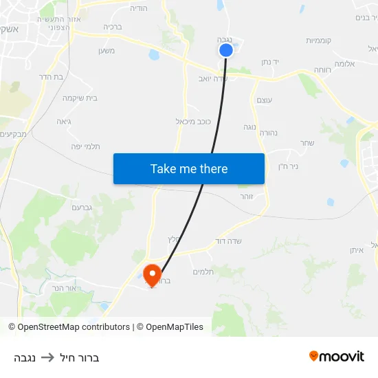 נגבה to ברור חיל map