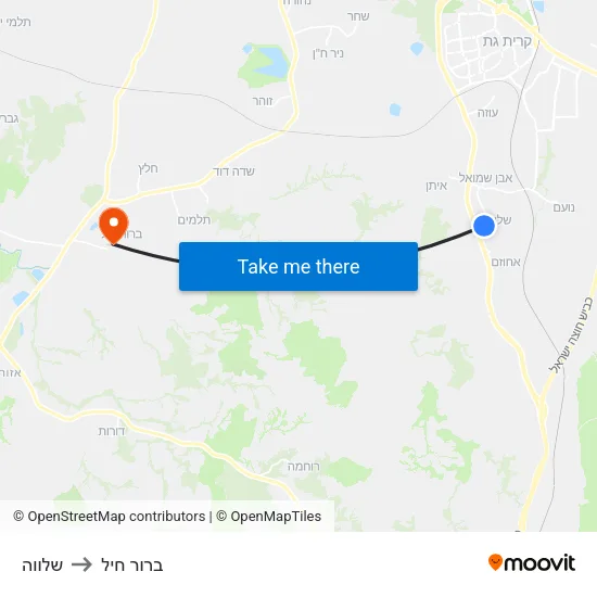 שלווה to ברור חיל map